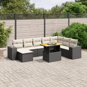 Zwarte tuinset van gepoedercoat staal met comfortabele afmetingen