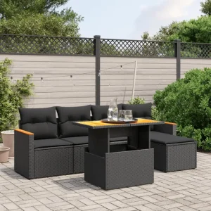 Zwarte tuinset van gepoedercoat staal voor comfortabel buiten genieten