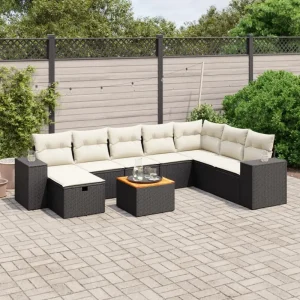 Zwarte tuinset van gepoedercoat staal voor comfortabel buiten genieten