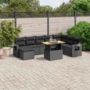 Zwarte tuinset van gepoedercoat staal voor comfortabel buiten vertoeven